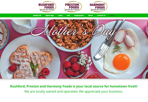 Harmony Foods, Rushford Foods, Preston Foods, IGA